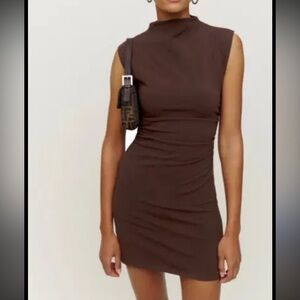 Reformation brown mini dress